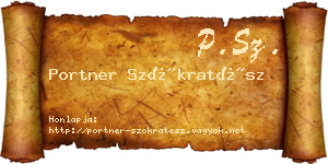 Portner Szókratész névjegykártya